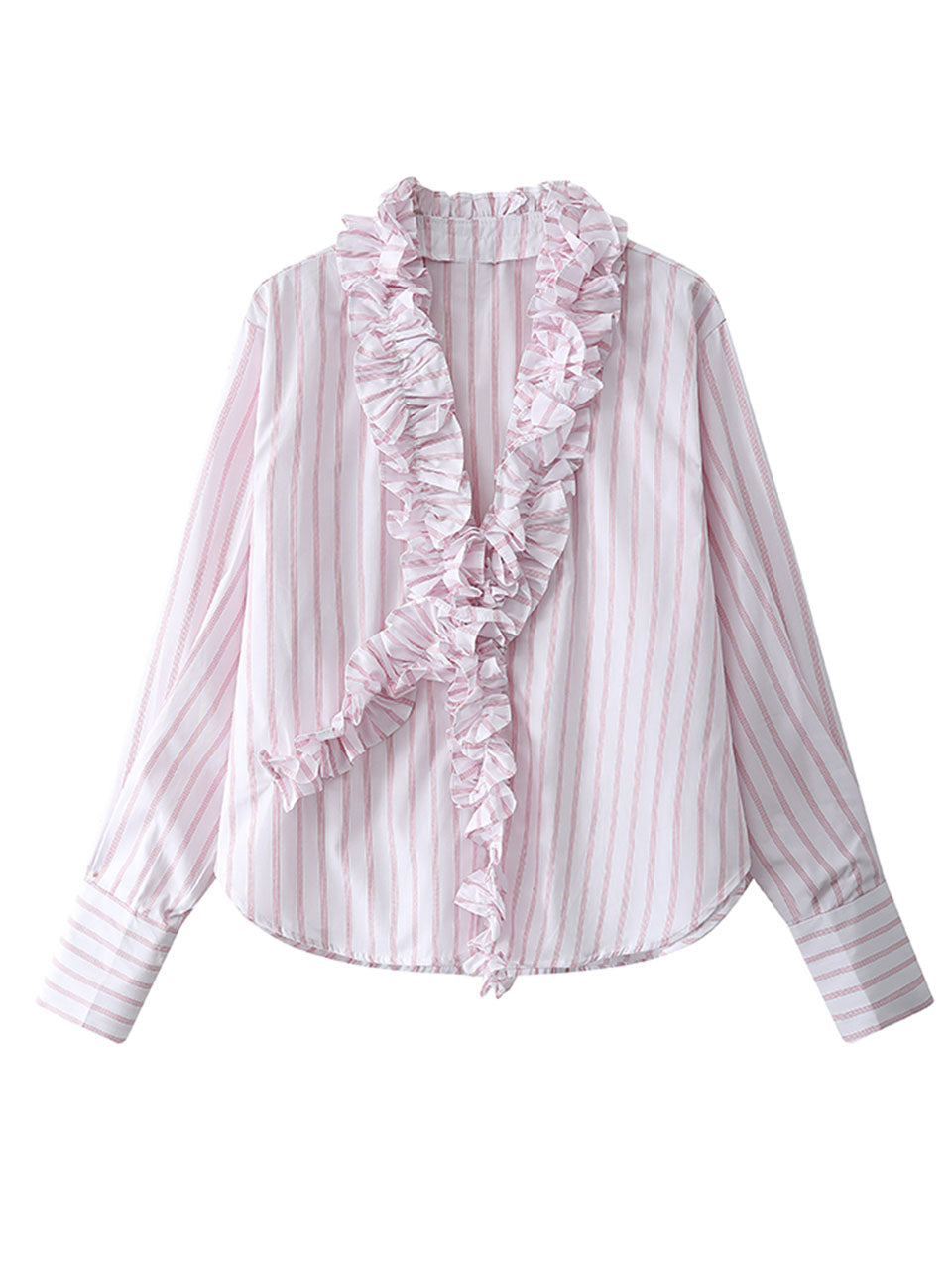 Pink and White Stripe Ruffles Barbie Same Style 1950S Vintage Shirt