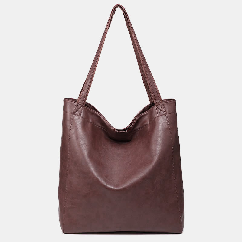 Extra Large Women's Soft PU Leather Tote Shoulder Bag Handbag